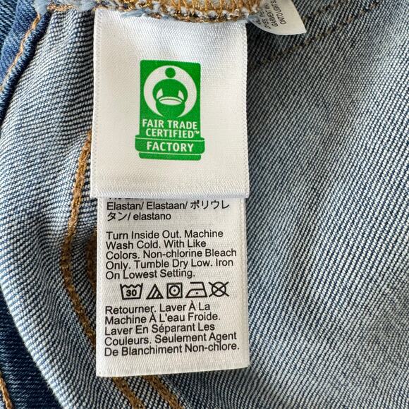 J.Crew Essential Straight Leg Jeans Women’s Size 26 Dark Wash Raw Hem Fair Trade - Picture 5 of 14